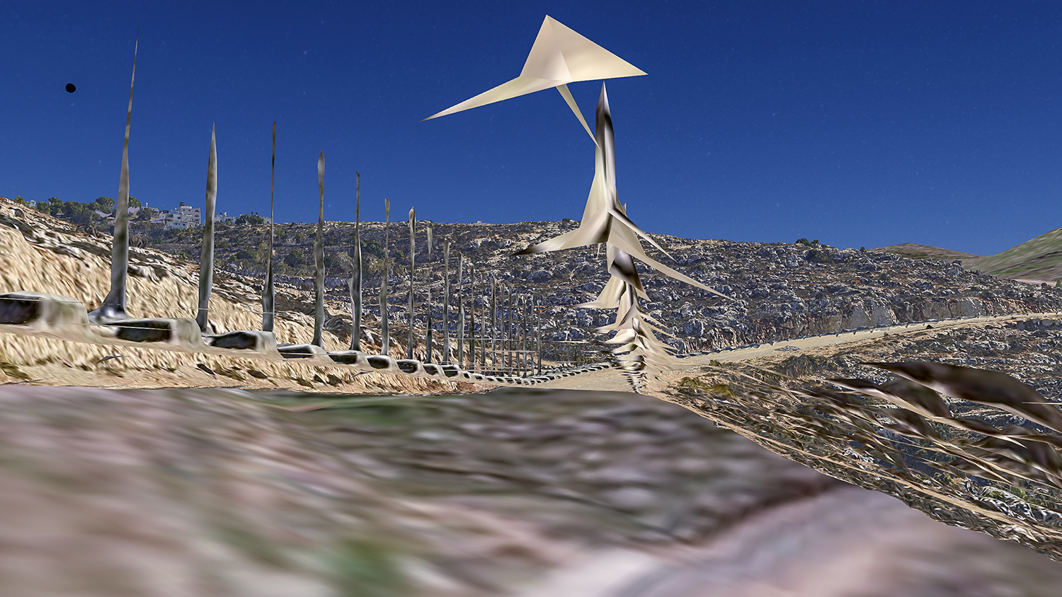 3D Map Rendering Using Limits of Jerusalem Municipal Mapping Software to Imagine Movement Rather than Segregation_Angle 1 